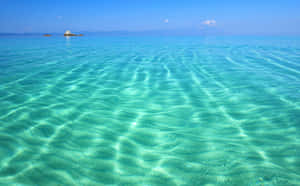 Serene Greek Beach With Turquoise Waters And White Sand Wallpaper