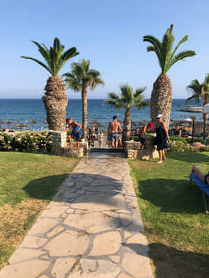 Serene Mediterranean Beach Wallpaper