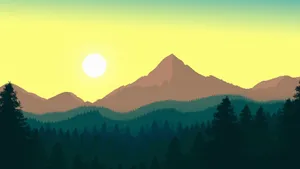 Serene Minimalist Forest Scene Wallpaper