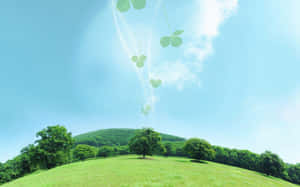 Serene Natural Landscape With Tourists Exploring Via Raft Wallpaper