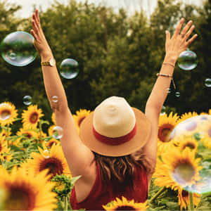 Serene Nature Landscape With A Person In Contentment Wallpaper