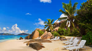 Serene Seychelles Beach Paradise Wallpaper