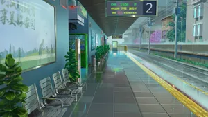Serene_ Train_ Station_ Platform Wallpaper