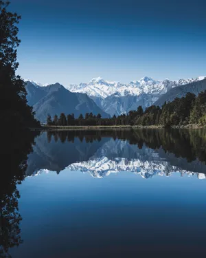 Serene Water Of Lake Matheson Wallpaper
