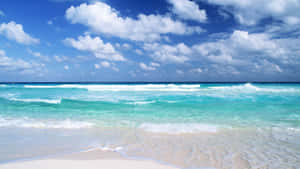 Serenity Blue Beach Scape Wallpaper