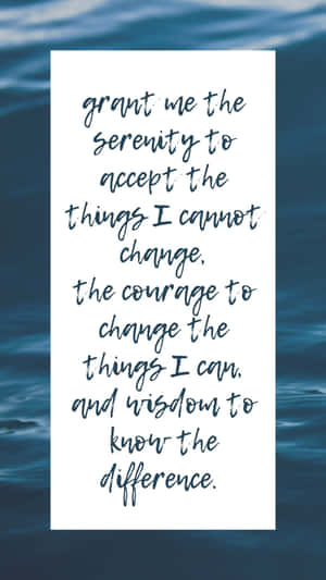 Serenity Prayer In Stylized Cursive Font Wallpaper