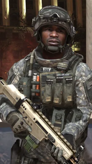 Sergeant Johnson Fighting In Battle Wallpaper