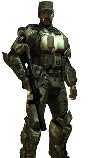 Sergeant Johnson In Action Wallpaper