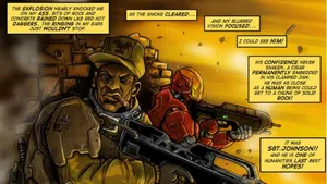 Sergeant Johnson In Action On A Battlefield Wallpaper