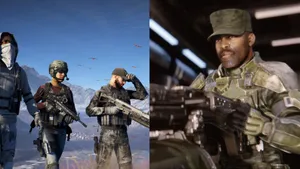 Sergeant Johnson In Action On The Battlefield Wallpaper