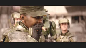 Sergeant Johnson In Action Wallpaper