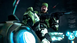 Sergeant Johnson In Action Wallpaper