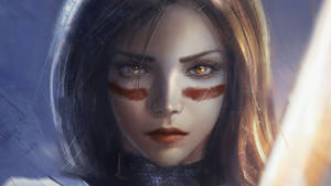 Serious Alita Face Wallpaper