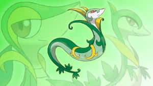 Serperior With Snivy Servine Background Wallpaper