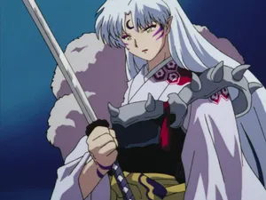 Sesshomaru Wielding Tenseiga, Surrounded By A Magical Blue Aura. Wallpaper