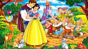 Seven Dwarfs And The Castle Wallpaper