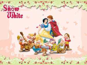 Seven Dwarfs Pink Poster Wallpaper