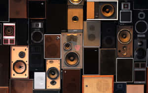 Several Aesthetic Vintage Speakers Montage Wallpaper