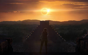 Shadow Of The Tomb Raider Temple Sunset Wallpaper