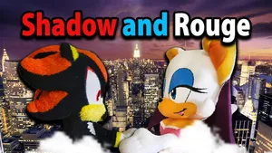 Shadowand Rouge Plushies Nighttime Cityscape Wallpaper