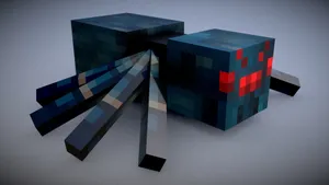 Shadows & Creepers: Minecraft Spider Lurking In The Night Wallpaper