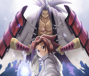 Shaman King - Yoh And Amidamaru In Unison Wallpaper