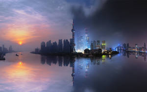 Shanghai Day And Night Wallpaper