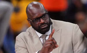 Shaq Analytical Gesture During Event Wallpaper