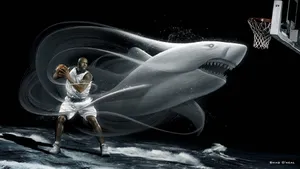 Shaquille O'neal Shark Black Art Wallpaper