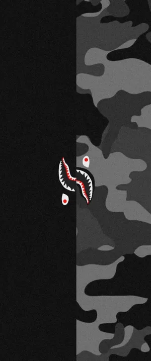 Shark Bape Camouflage Pattern Wallpaper