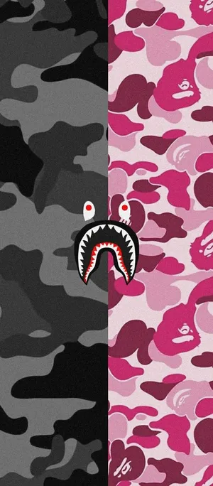Shark Bape Camouflage Split Wallpaper