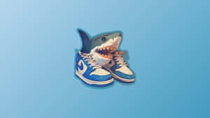Shark Sneakers Design Wallpaper