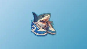 Shark Sneakers Design Wallpaper
