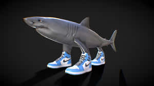 Shark Wearing Sneakers Wallpaper
