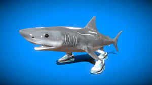 Shark Wearing Sneakers Wallpaper