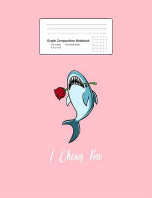 Shark With Rose Composition Notebook Cover Wallpaper