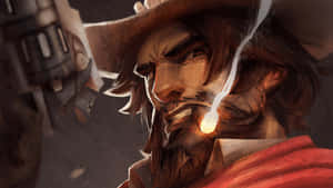 Sharpshooter Mccree In Action Wallpaper