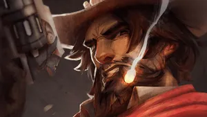 Sharpshooter Mccree In Action Wallpaper
