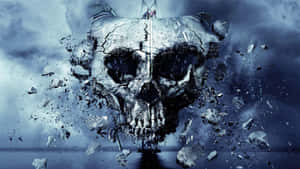 Shattered_ Skull_ Illusion_ Space_ Horror Wallpaper