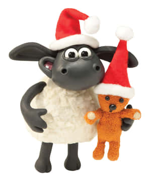 Shaunthe Sheepand Timmy Christmas Figurines Wallpaper