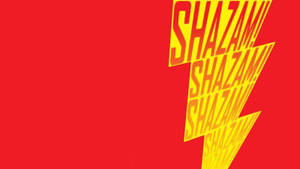 Shazam Superhero Logo Illuminated Against Dark Background Wallpaper