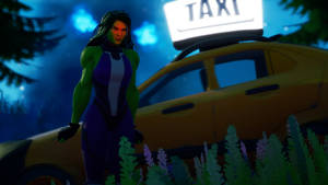 She Hulk In Dark Forest Wallpaper