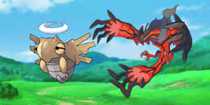Shedinja And Legendary Pokemon Yveltal Wallpaper