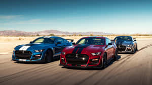 Shelby G T500 Trio Speedingon Track Wallpaper