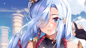 Shenhe Blue Haired Beauty Genshin Impact Wallpaper