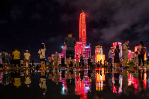 Shenzhen City Night Life Wallpaper