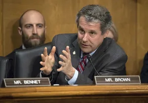 Sherrod Brown Arguing In Senate Wallpaper
