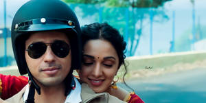 Shershaah Vikram And Dimple Motorcycle Scene Wallpaper