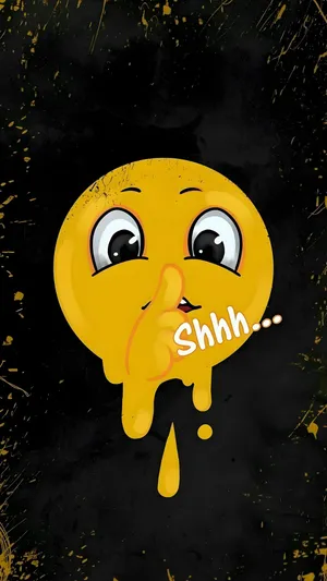 Shhh Emoji Silence Symbol Wallpaper