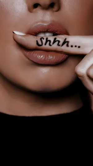 Shhh Finger Silence Gesture Wallpaper